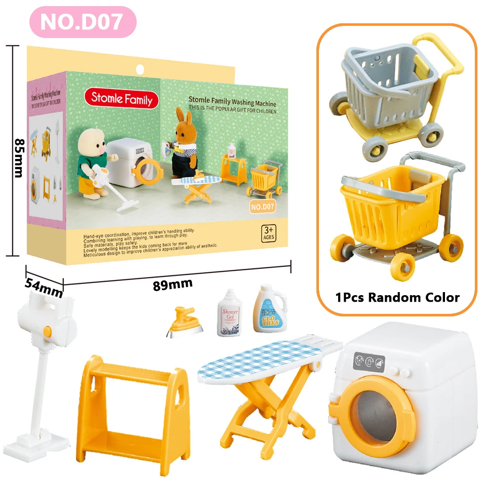 Juego de muebles en miniatura para casa de muñecas, Mini casa de juguete familiar de conejos, juego con diversos escenas, accesorios, regalos de cumpleaños, 4 Uds.