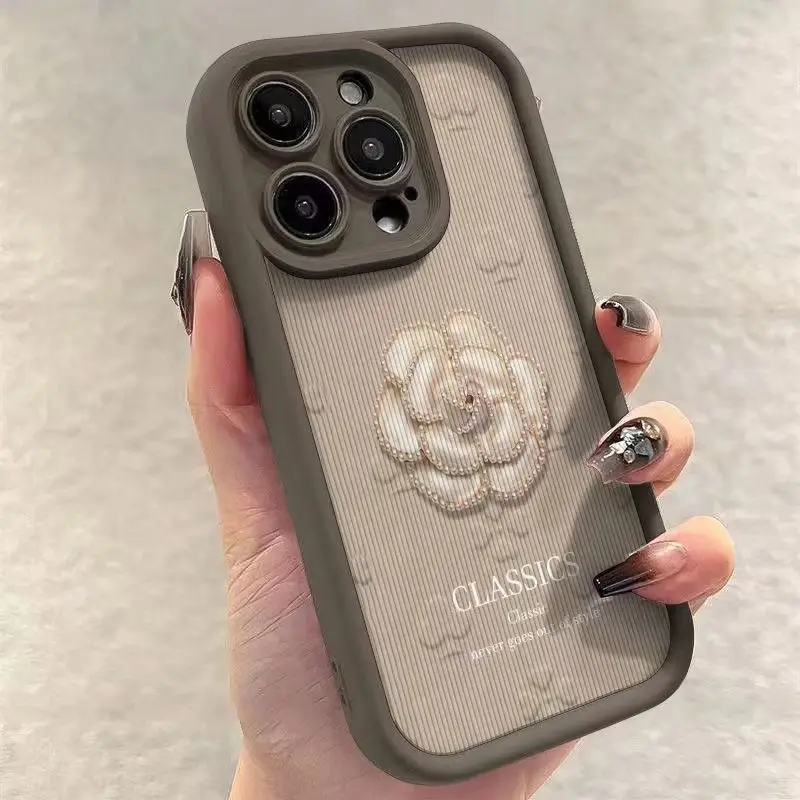 

iPhone13 Camellia iPhone14 for iPhone15 Skin soft shell iPhone12 ins wind simple iPhone11 fall proof