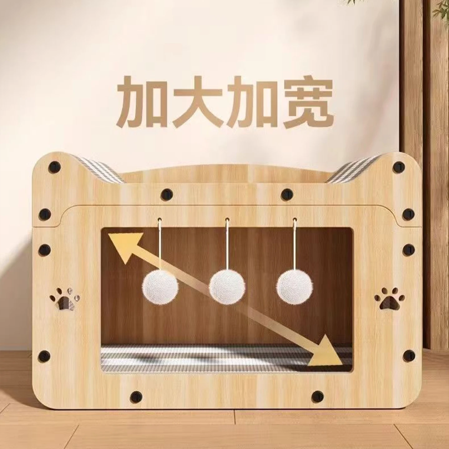 Extra Ultra-Premium Double-Tier Cat Scratcher & Bed Combo, Non-Shedding Corrugated Cardboard Claw Grinder, Durable Toy for Cats