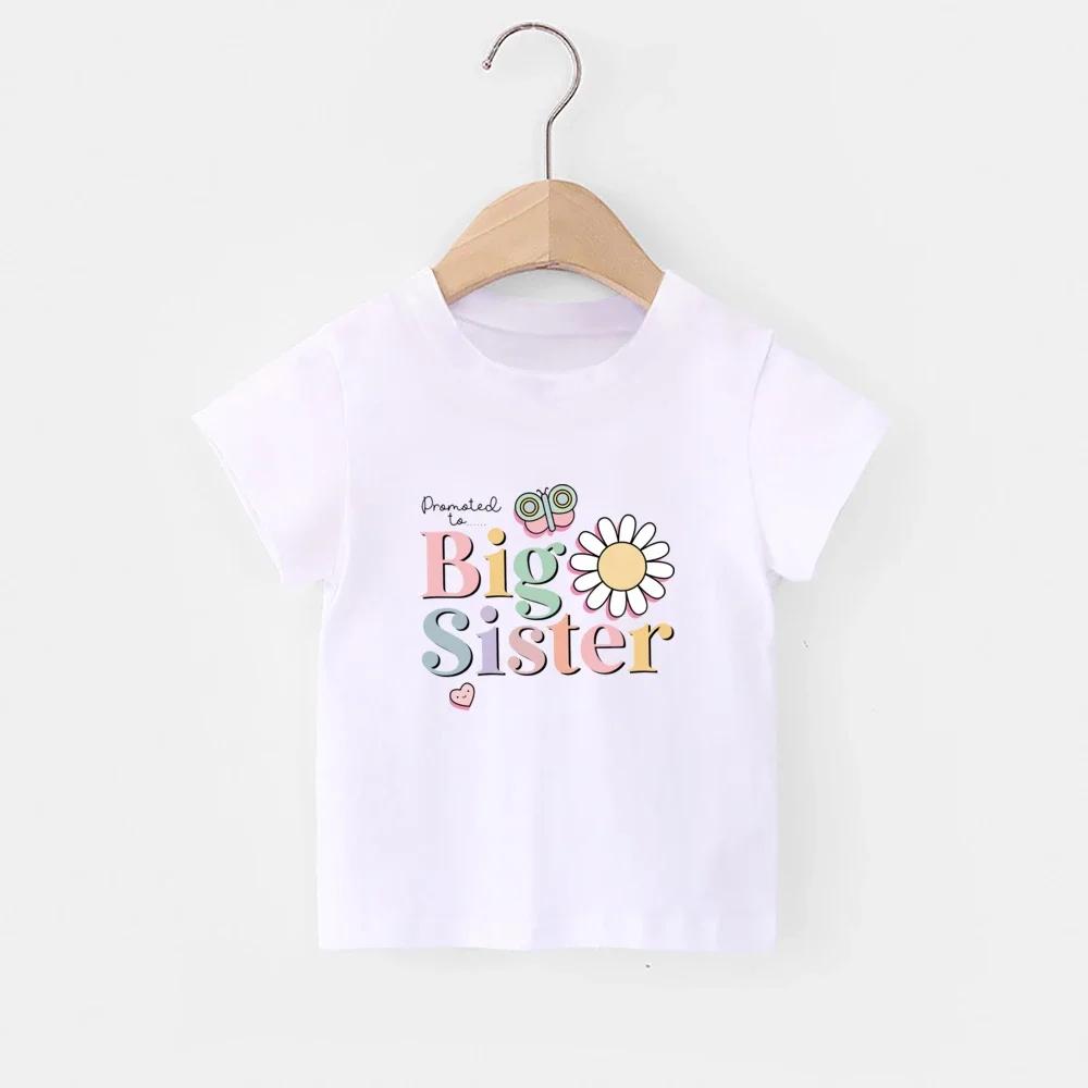 Befördert zu großen Schwester drucken Kinder T-Shirt Kurzarm lässig Kinder T-Shirts T-Shirts Schwangerschaft Ankündigung Familien feier Kinder kleidung