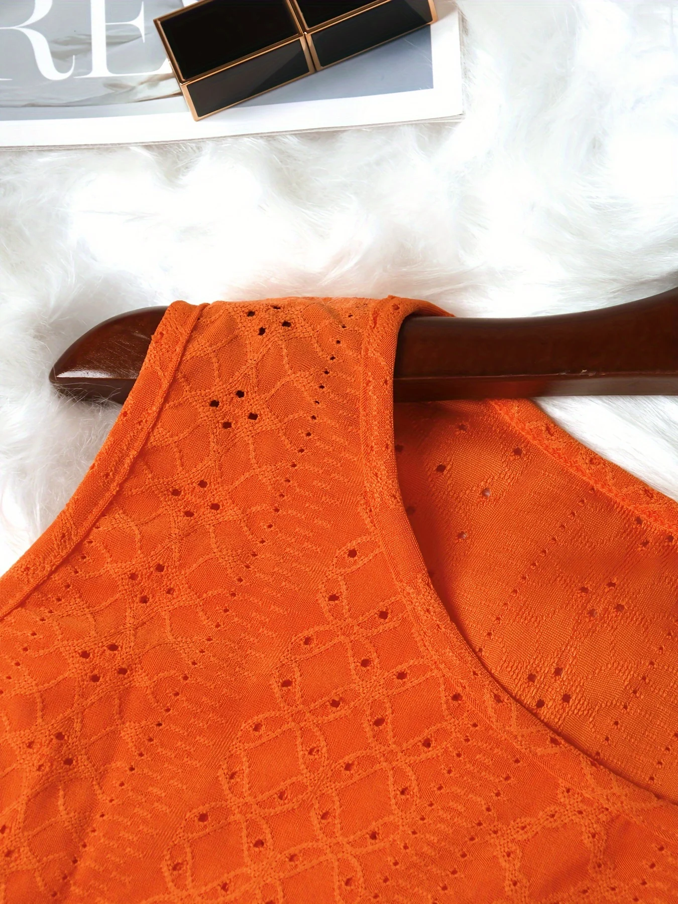 Elegantes Ärmelloses Tunika-Oberteil für Damen in Übergrößen mit Strukturiertem Design für den Alltag – Detail 9