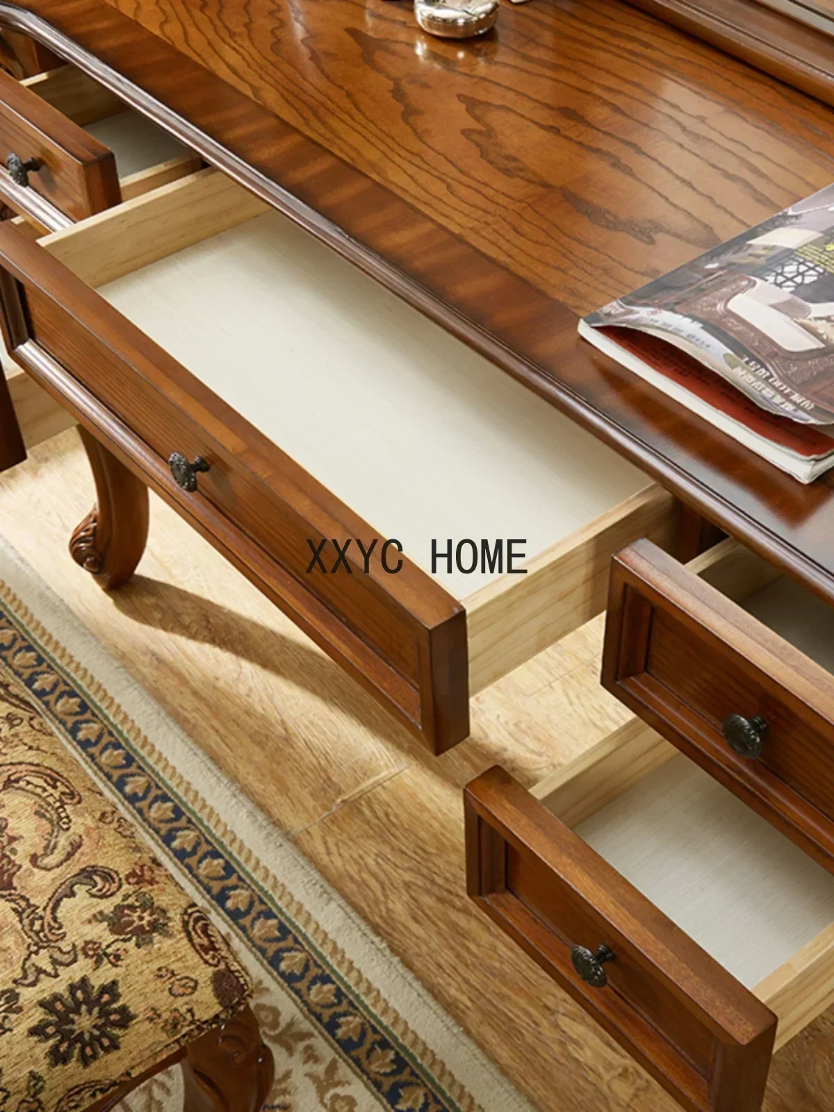 Комод из цельного дерева в американском стиле, многофункциональный столик для спальни, комод для небольшой квартиры