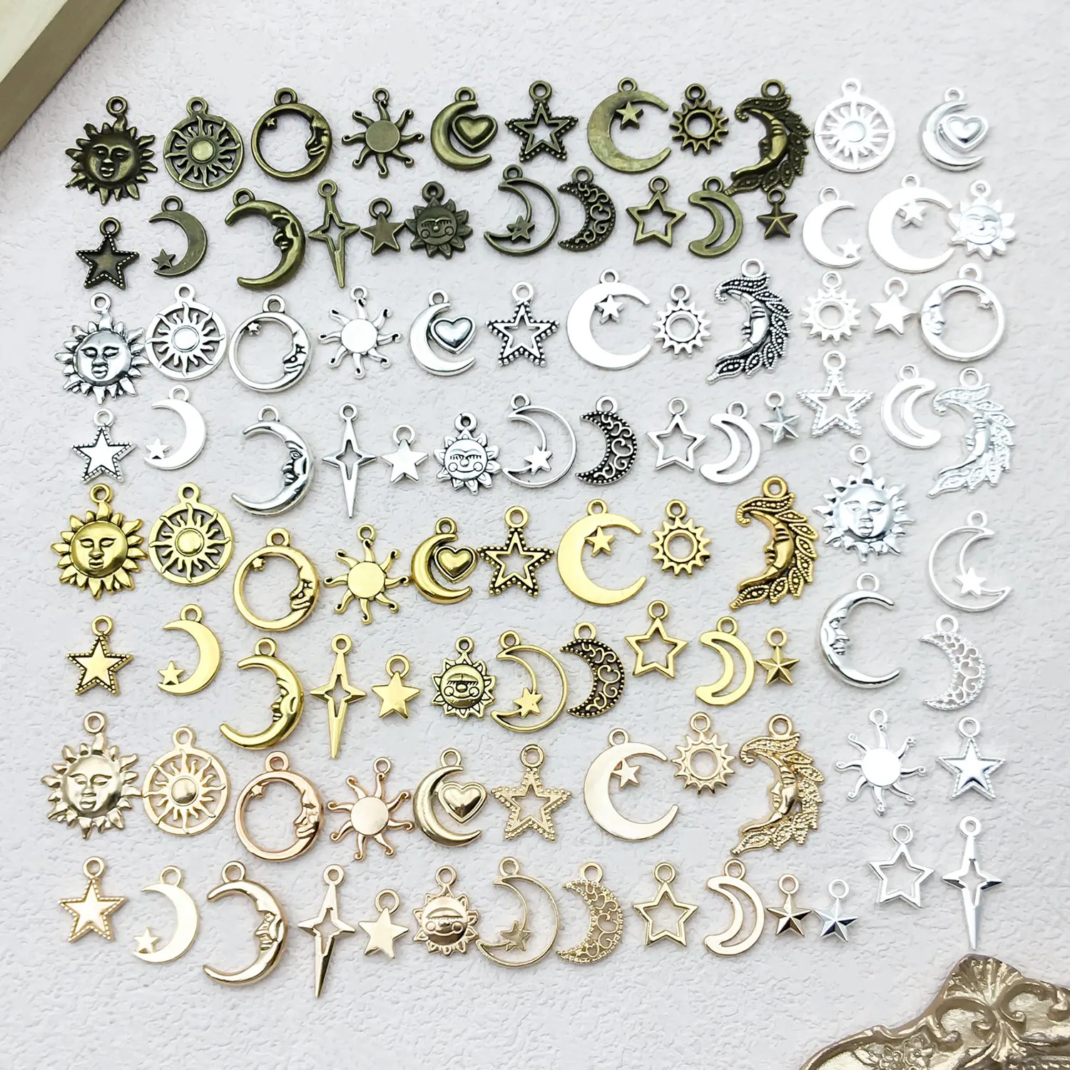 

Mix 20/100pcs Zinc Alloy Star Moon Series Fashion Jewelry Necklace Making DIY Craft Halloween Christmas Fashion Accessories