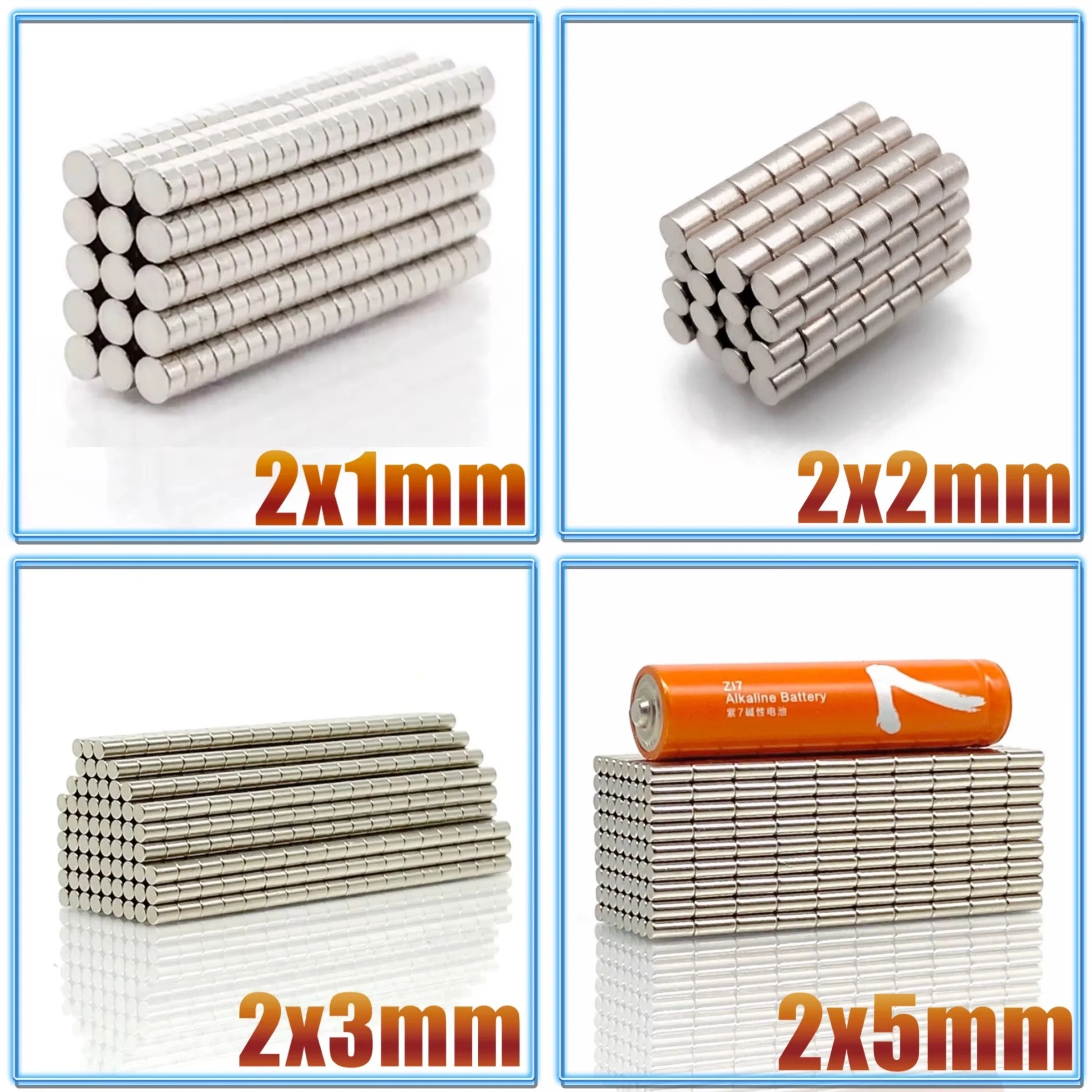 50-2000pcs 2x1 2x2 2x3 2x5mm N35 Round Permanent Magnetic Magnets Neodymium Magnet for Fridge Office Diy Magnetic Accessory
