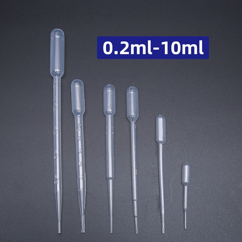10PCS Plastic Transfer Pipettes 3ml  0.2ml 0.5ml 1ml 2ml 3ml 3ml-L 5ml Disposable Safe Eye Dropper Lab Supplies