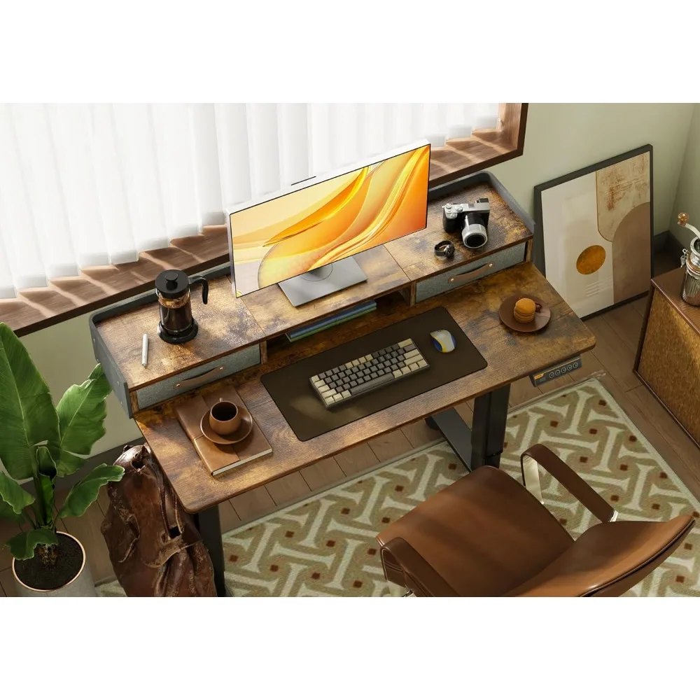 Computer Desk, Standing Desk With Drawers Computer Table Game Stand Up Electric Standing Desk Adjustable Height, Computer Desk