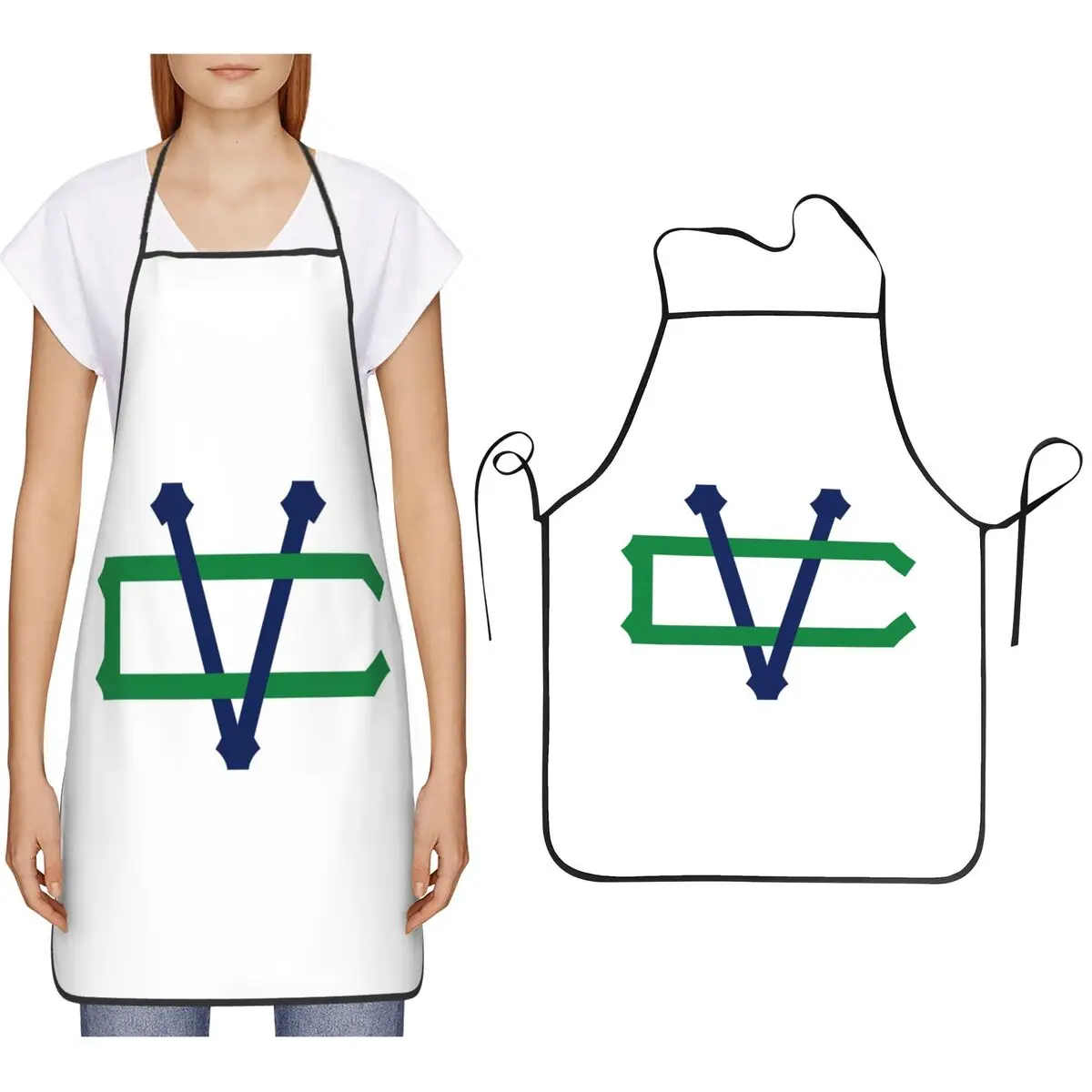 Vancouver Canucks Monogram Aprons Chef Cooking Baking Tablier Bib Kitchen Cleaning Pinafore for Women Men Painting