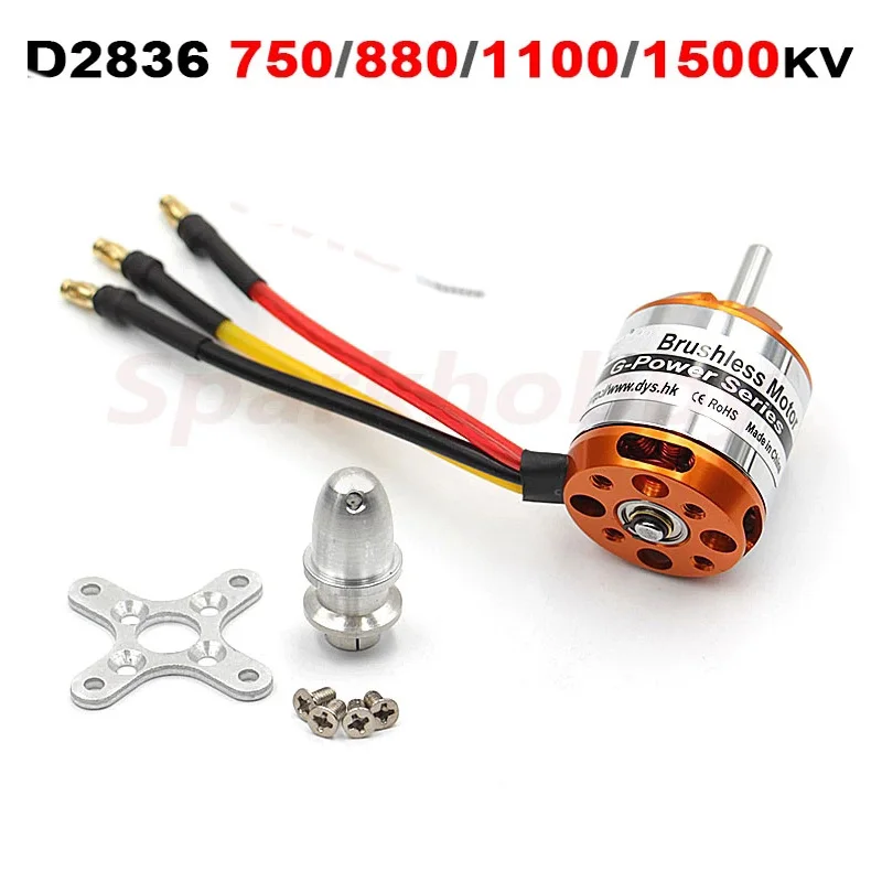 D2836 2836 750/880/1100/1500KV 2-4S Lipo FPV Brushless Motor 4mm Shaft Large Thrust 40A ESC 70g For RC Quadcopter Drones