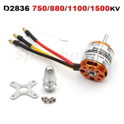 D2836 2836 750/880/1100/1500KV 2-4S Lipo silnik bezszczotkowy 4mm wał duży ciąg 40A ESC 70g dla zdalnie sterowany Quadcopter dronów