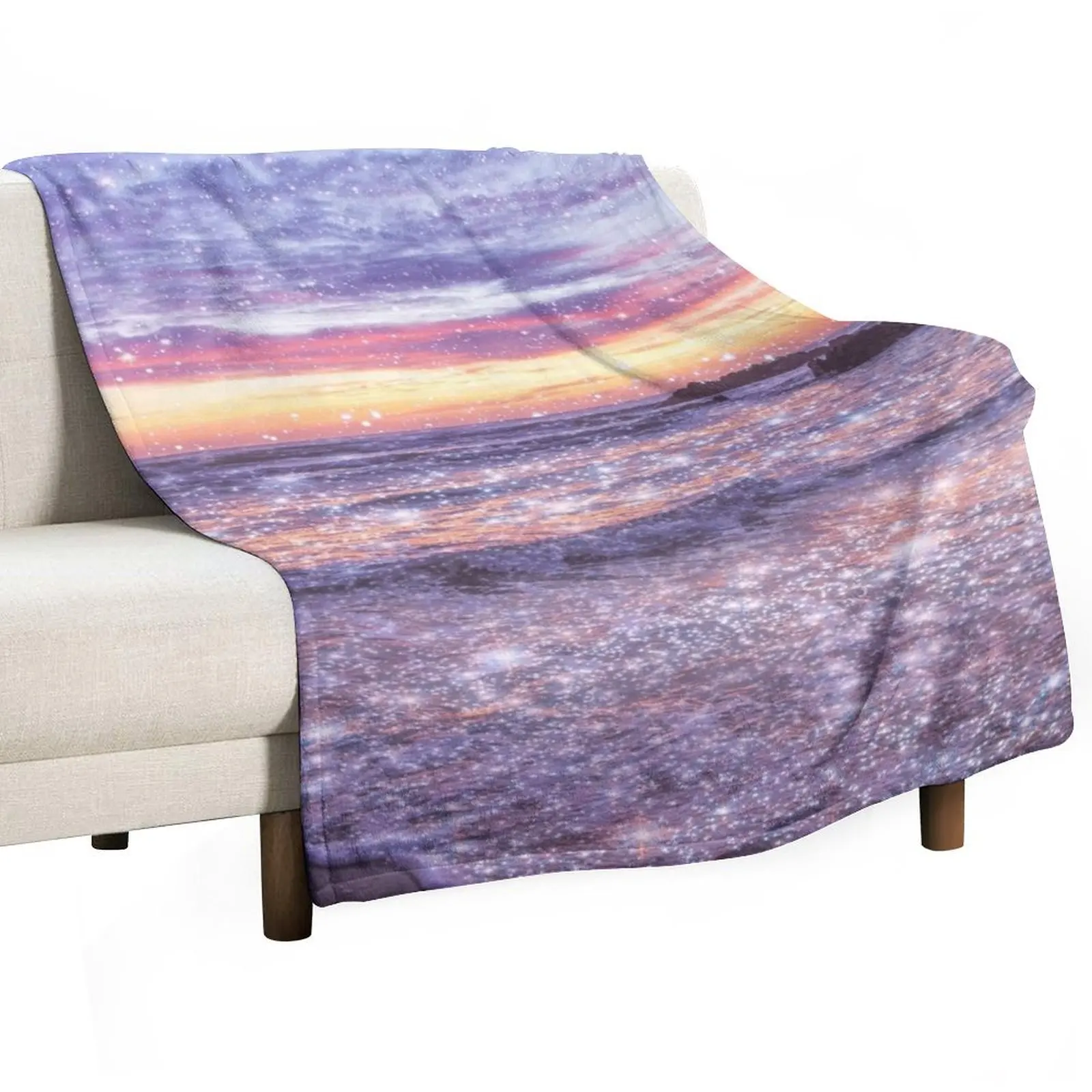 

Ocean Vintage Sparkly Aesthetic Throw Blanket blankets ands Hairy Blankets