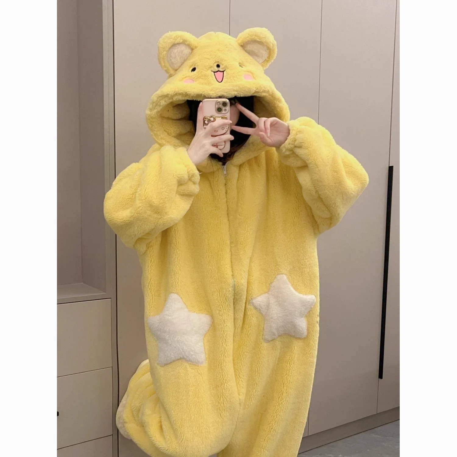 Women's Cartoon Hooded Kigurumi Unicorn Winter Jumpsuit Pajamas Women Coral Fleece Thickened Home Clothing Holiday Gift