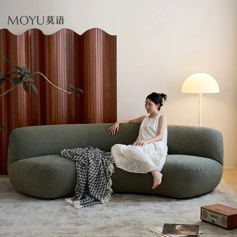 

Простой современный дизайнерский диван специальной формы в стиле ретро, луна, горизонтальный зал, изогнутый тканевый диван