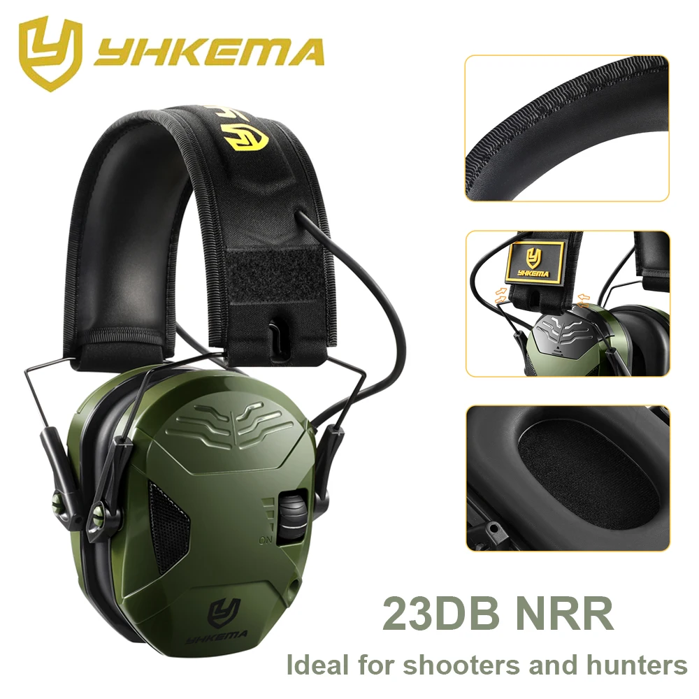 Military Tactical Electronic Shooting Earmuffs Outdoor Hunting Sound Pickup Noise Reduction Protection Hearing Headset YHKEMA