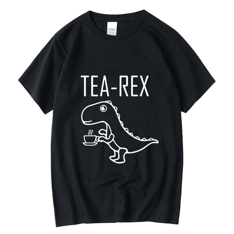 XIN  Men's T-shirt 100% Cotton High Quality Funny Dinosaur Print Cool Top for Casual Wear Customizable Hand-Painted Design