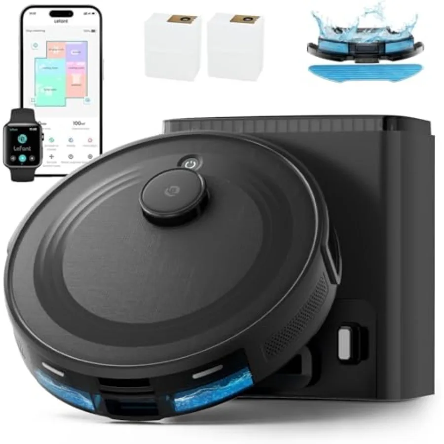 

LiDAR Robot Vacuum and Mop Combo75-Days Self-Emptying 6000Pa Powerful Scution Multi-Floor Mapping No-Go Zones 140 Min Runtime 2