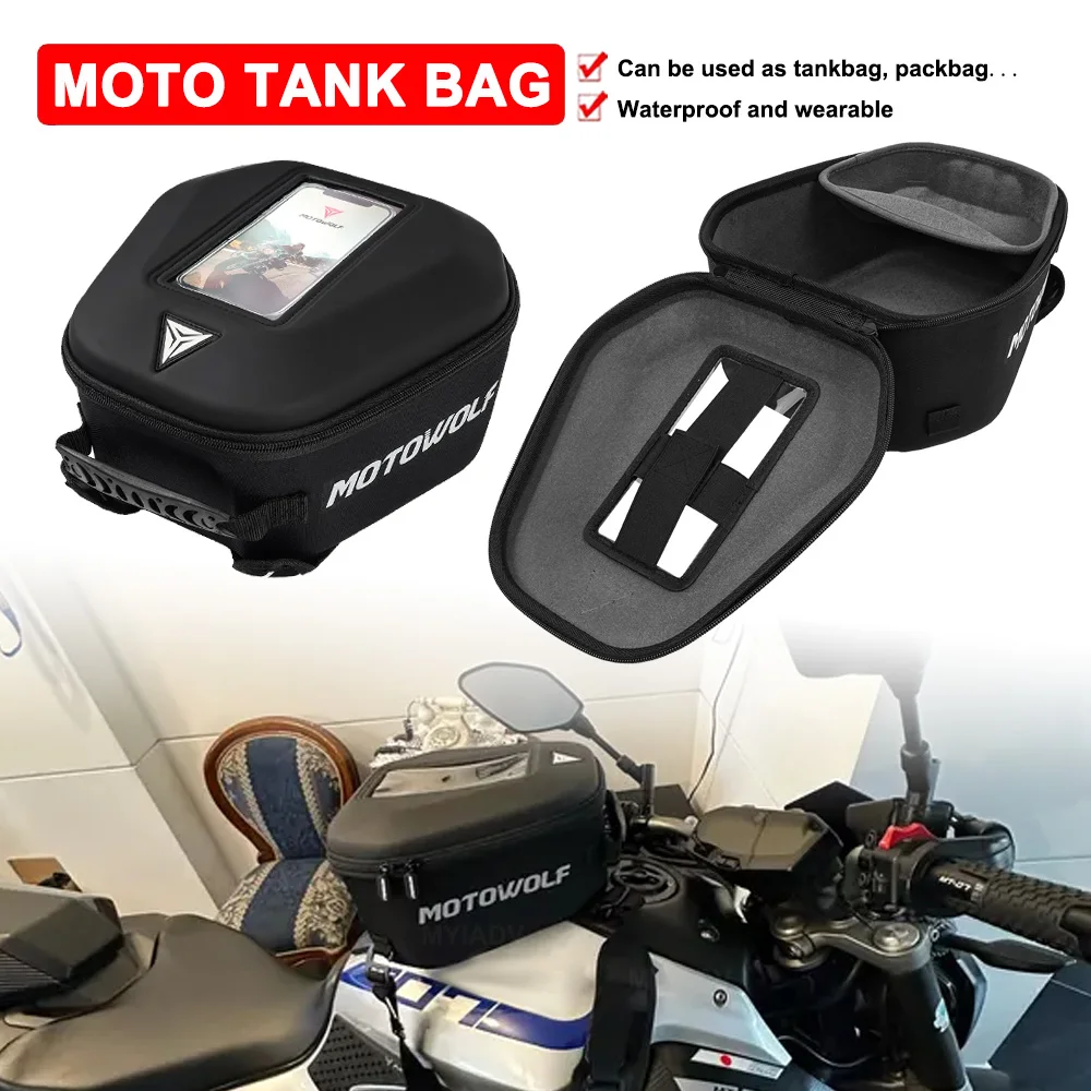 

Motorcycle Tank Bag Motorbike Back Seat Strap Fixing Bag Oil Fuel Tank Bag Strong Tank Saddlebag For BMW For VOGE For CFMOTO