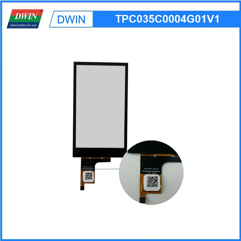 DWIN-capacitiva Touch Screen Painel, vidro temperado, GT911 Controlador, 3.5 ", TPC035C0004G01V1