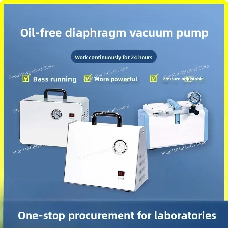 Oil-Free Diaphragm Vacuum Pump – Adjustable Positive/Negative Pressure, Portable & Quiet for Lab Use