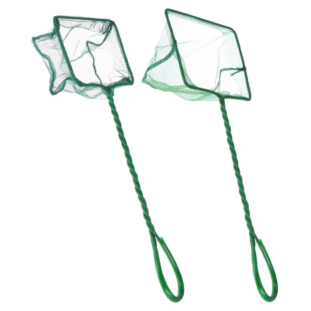 

1Set Floating Fishing Net Square Landing Net 500G Capacity Metal Weaving Rod Nylon Delicate Mesh for Aquarium Use