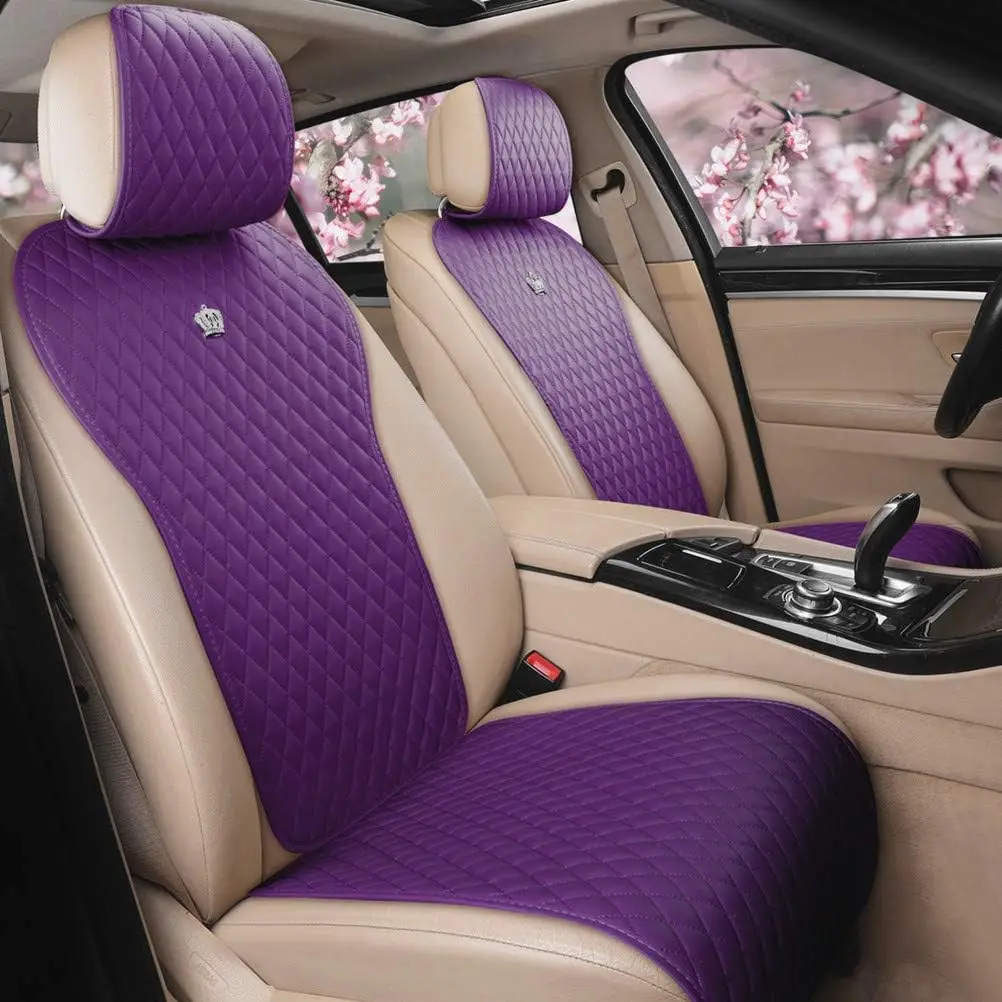 

Universal Purple Leather Seat Covers with Crown Design for Cars, Trucks & SUVs - 2/3 Covered