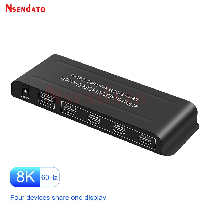 8K 60Hz HDR HDMI Switch 4x1 4K 120Hz HDR 4 in 1 out HDMI profesional Splitter Switcher Switch Box for PS5 HDTV Xbox