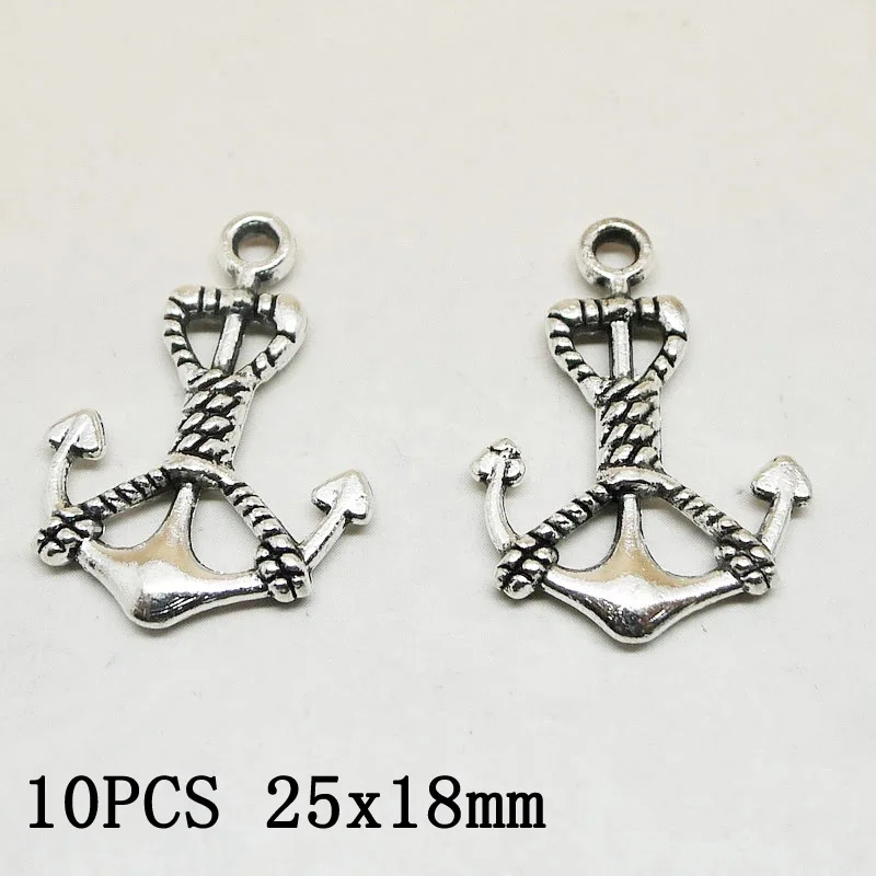 1 Bag 18x15mm Vintage Silver Alloy Anchor Charms For Necklace Bracelet Earring Keychain DIY Jewelry Accessories Wholesale