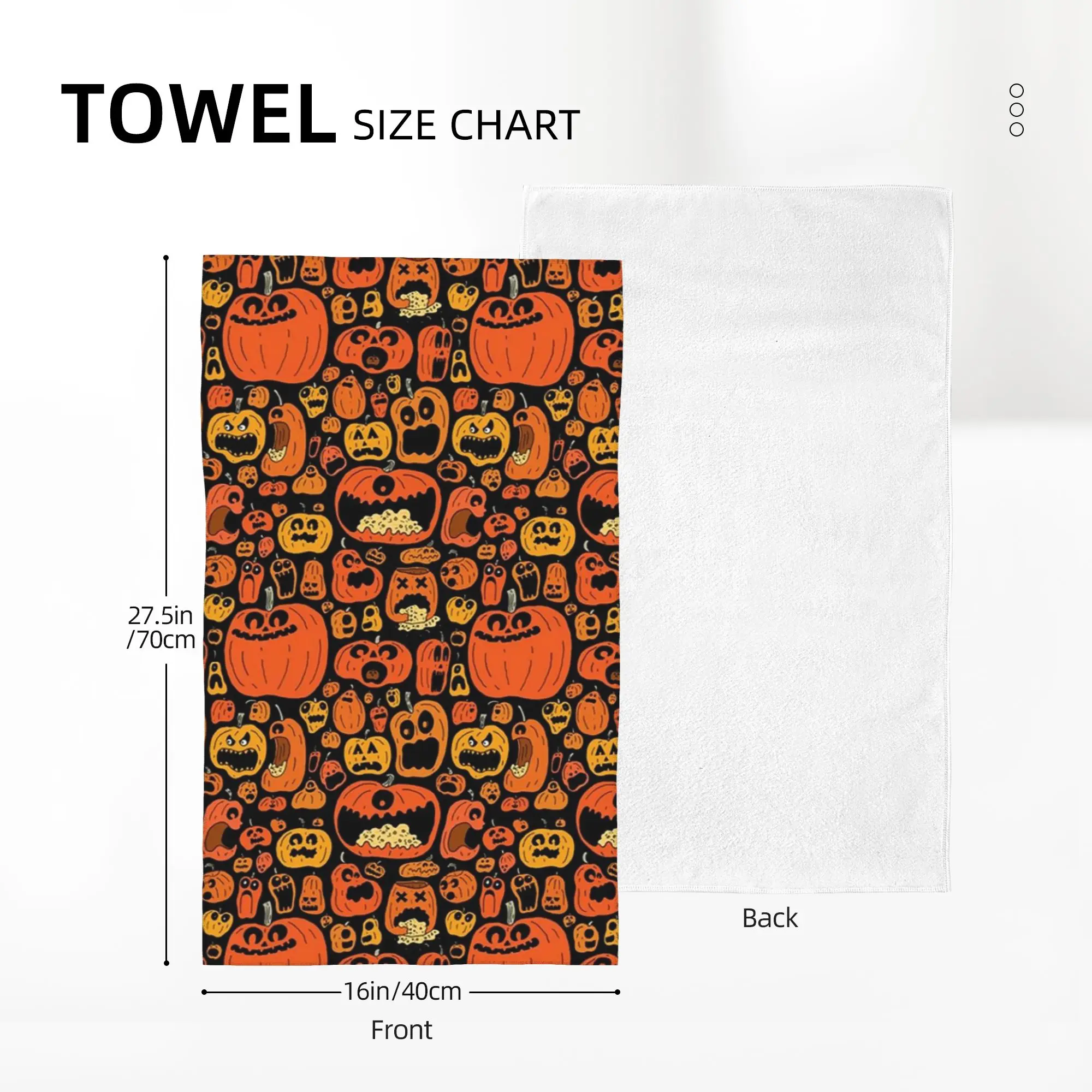 Custom Ghost Pumpkin Halloween Soft Face Towel Quick Dry Pool Bath Cotton Towels Absorbent Quick