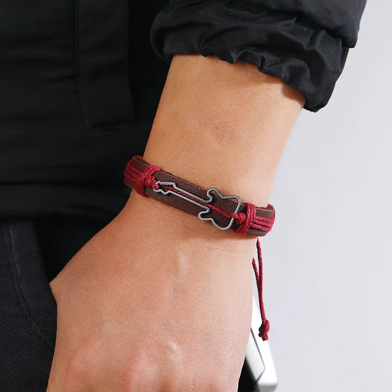 music bracelet Guitar Bracelet Men Punk Sports Jewelry Casual Music Personality Instrument Bracelet Gift