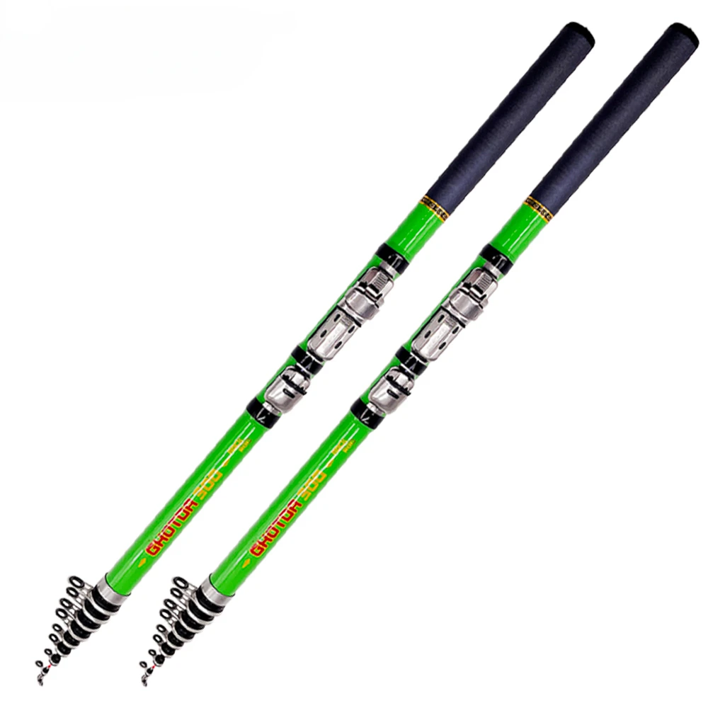 Portable Carbon Fiber Short Rock Fishing Rod 1.5M 1.8M 2.1M 2.4M 2.7M 3M Telescopic Travel Surfing Spinning Pole with Line Kits