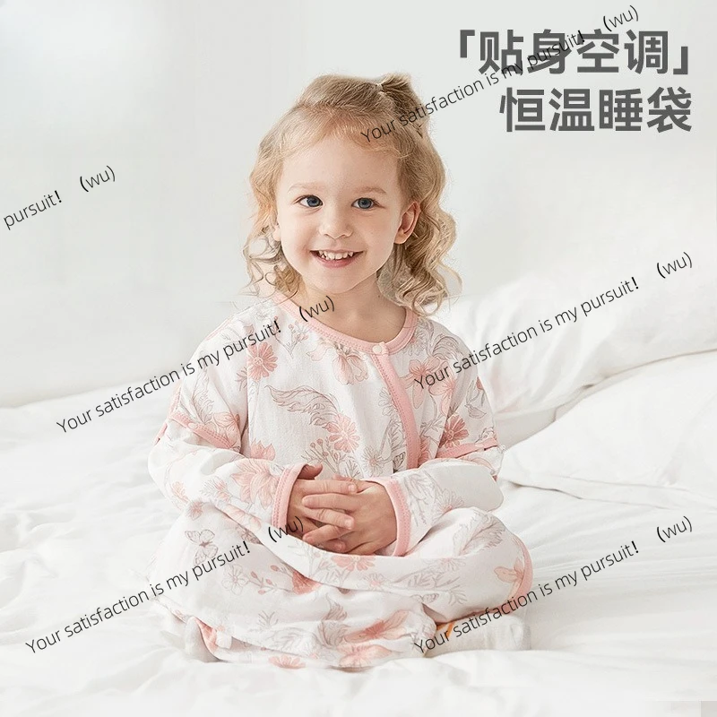 

Constant temperature split leg sleeping bag, four-season gauze, kick-proof quilt, comfortable and breathable
