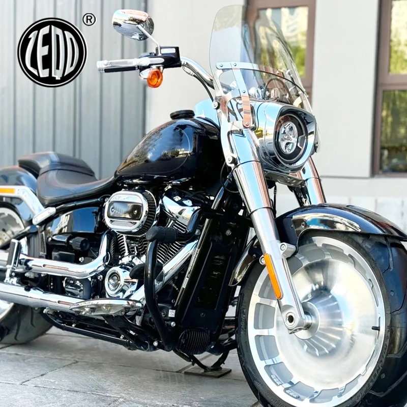 Parabrezza anteriore in acciaio inossidabile a sgancio rapido modificato, applicabile a Harley Softail Fat Boy FLFB FLFBS 18-2024