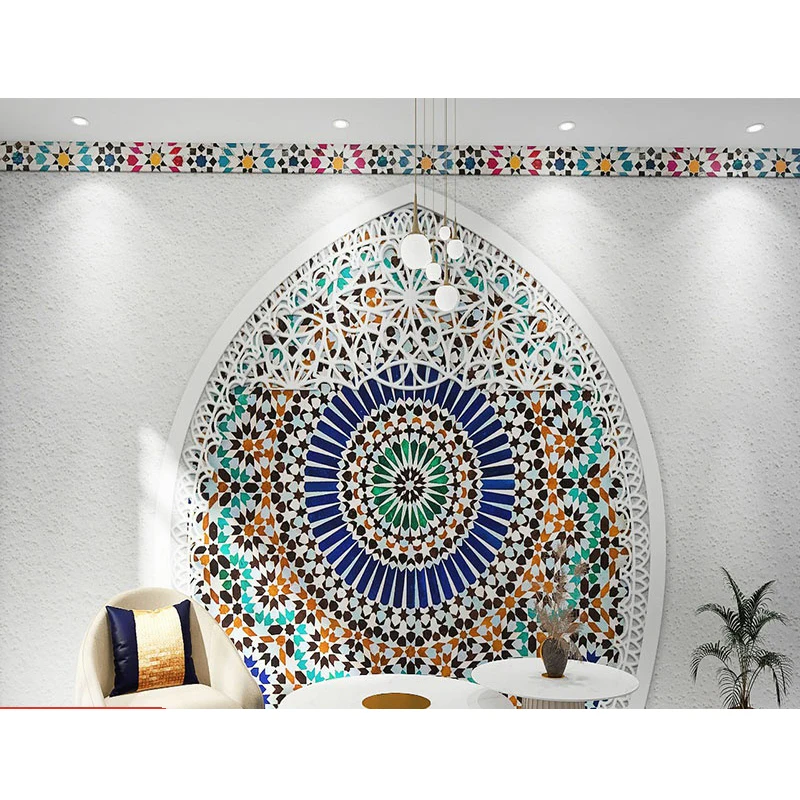 

Customized products 3D European architectural wallpaper retro Moroccan Living room sofa TV background wall bedroom bedside mural