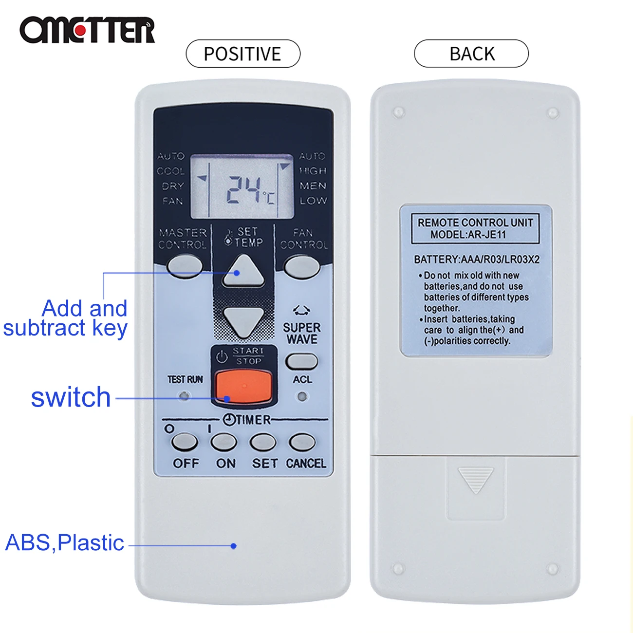 Nuovo telecomando AR-JE11 per Fujitsu General Window AC condizionatore d'aria AMGB13AAT