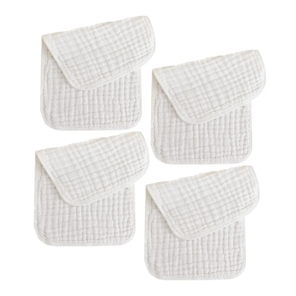 4pcs Soft Cotton Baby Burp Towel 6 Layers Gauze Newborn Burp Cloths Muslin Face Hand Towel Baby Bath Stuff