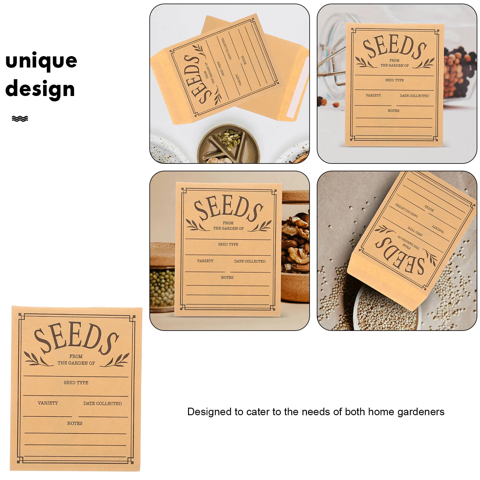 

50pcs Seed Envelopes Reusable Paper Packets 8x12 Vegetable Flower Seeds Storage Small Kraft Envelopes Gardening