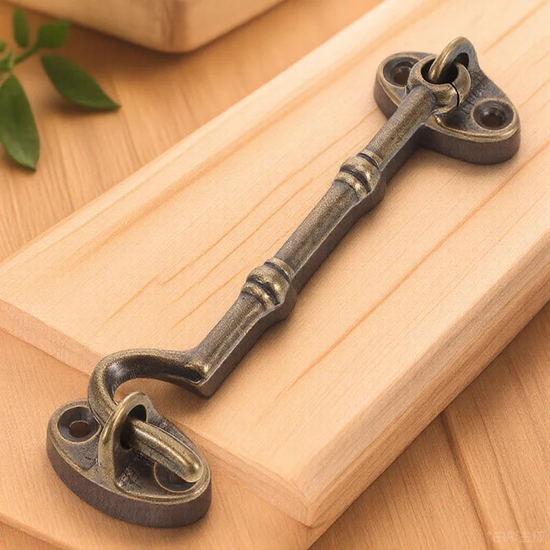 

Rotating Eye Durable Solid Brass Hook Multi-Use For Sliding Doors Cabinet Hardware Sturdy Easy Install Security Lock For Bedroom