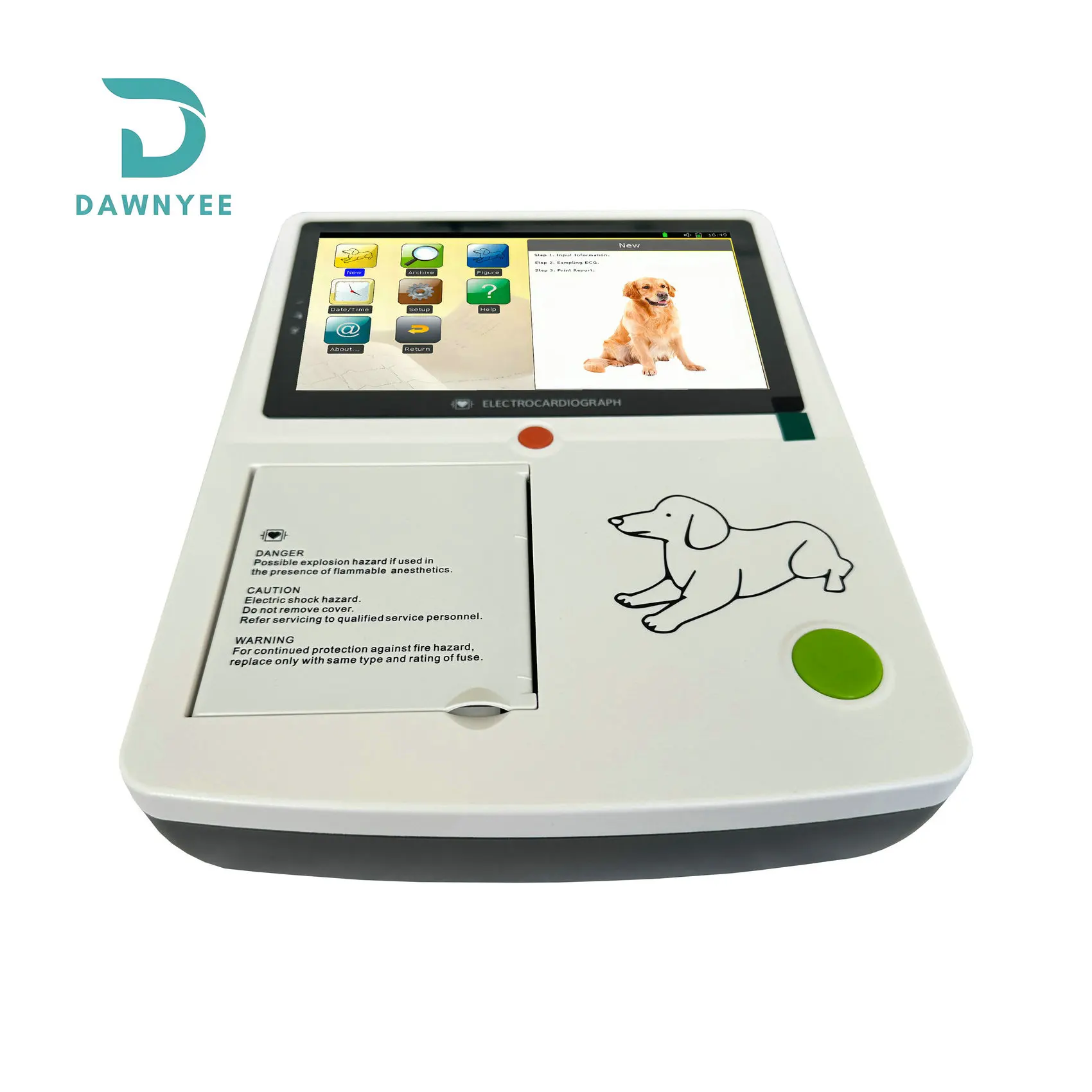 Portable Veterinary Ecg 12 Lead Telemedicine Touch Screen 7inch Ecg Machine 3 Channel Ecg Machine
