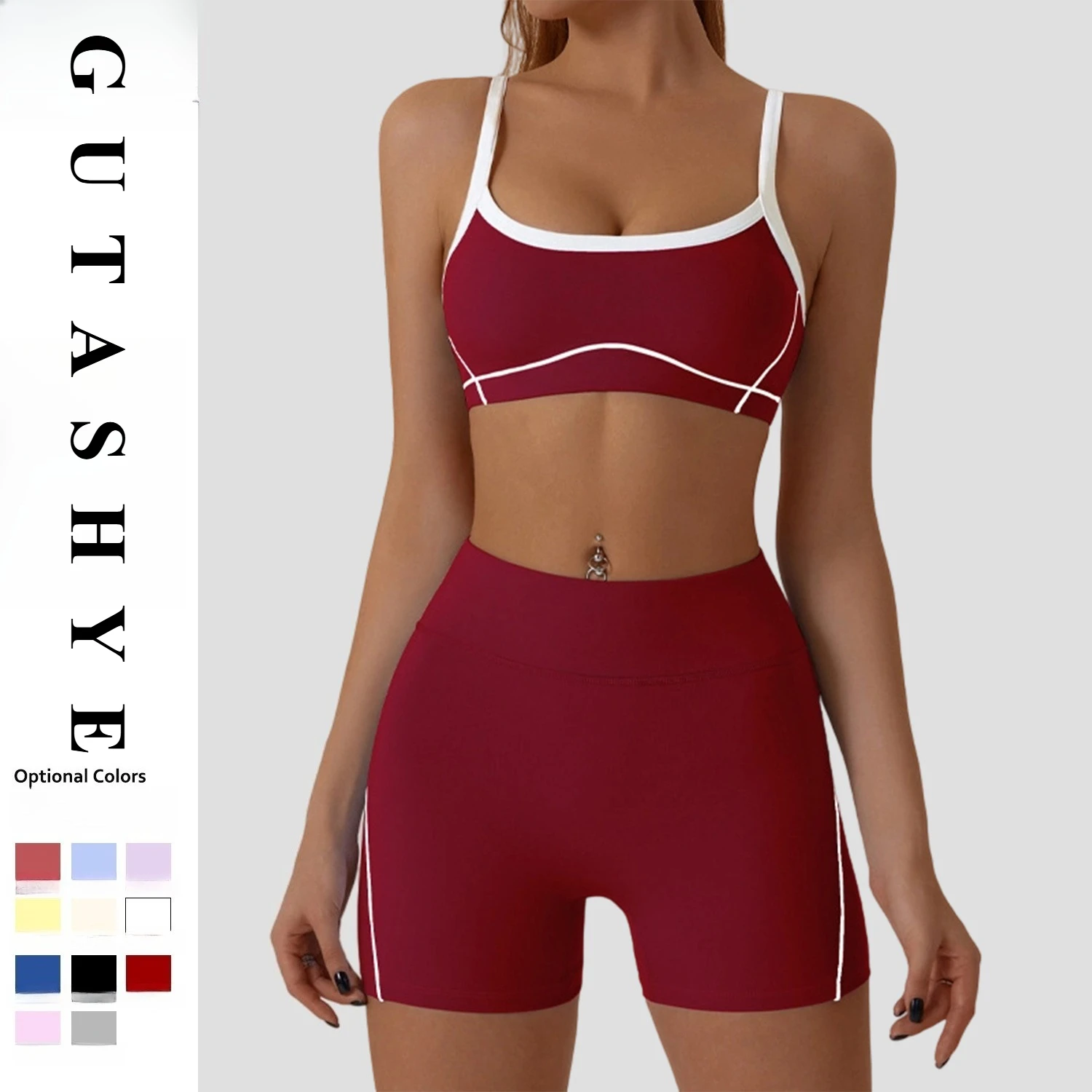 Women Naked Feel Color Block Yoga Set Skinny Slim Fit Quick Dry Running Tracksuit Outdoor Fitness Sports 2 Piece Outfit