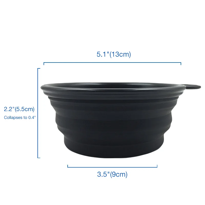 350ml Folding Dog Bowls Outdoor Travel Portable Puppy Food Container Feeder Dish Bowl Collapsible Silicone Bowl Pet Supplies