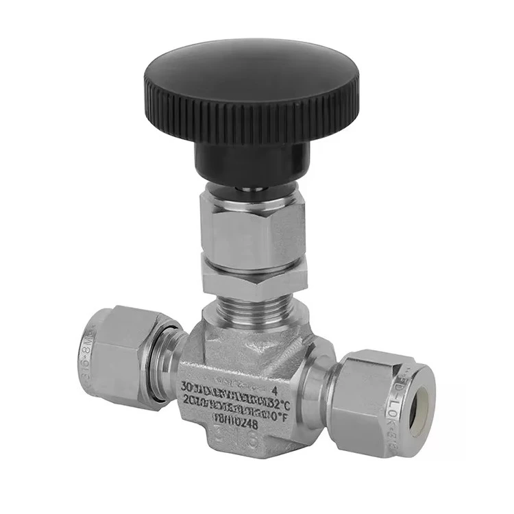 High Quality Stainless Steel 316 ISO Certified High Pressure 5000psi Needle Valve Manual OD Pipe End Needle Fittings