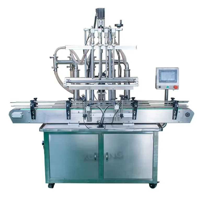 2026 hot sale Brenu Fully Automatic 4-Head Glass Bottle Filler Machine Milk Water Liquid Beverages Shampoo Gear High-Accuracy