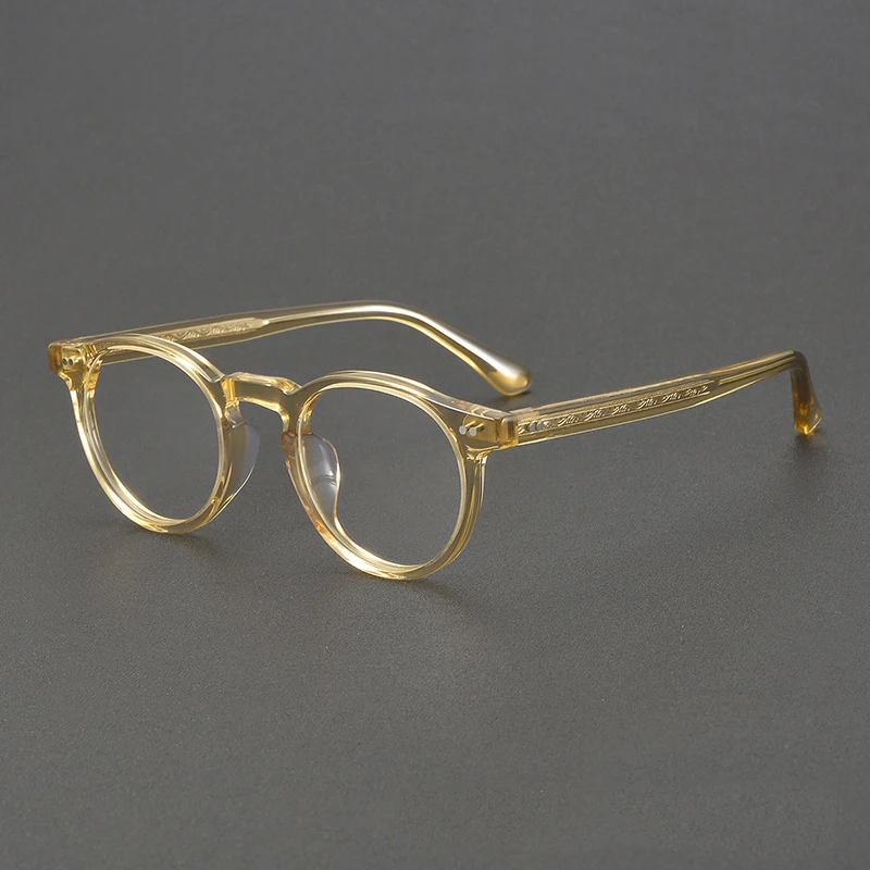 Round Japanese Design Acetate Frame Green Glasses Trendy Handmade Brand Men Eyeglasses Women Classic Spectacles Makeup Eyewear