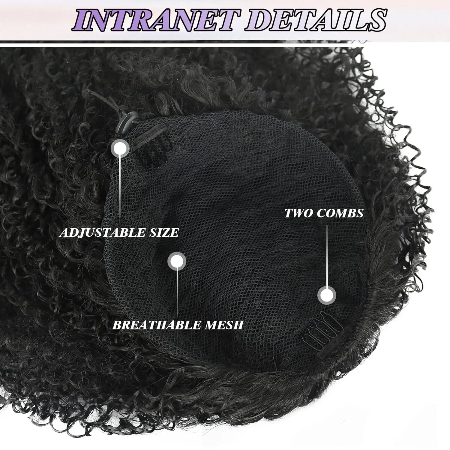 CCollege Drawstring Curly Ponytail Human Hair Extensions for African Women Afro Kinky Curly Hair Pieces 8-30 Inches