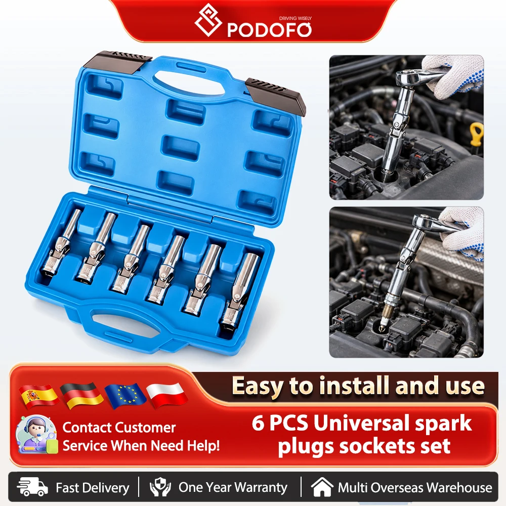 Podofo Set di 13 Pezzi di Chiavi a Bussola con Inserti Torx 1/4 3/8 e 1/2" T8 - T70 Kit di Utensili per Casa e Combinazione di Utensili