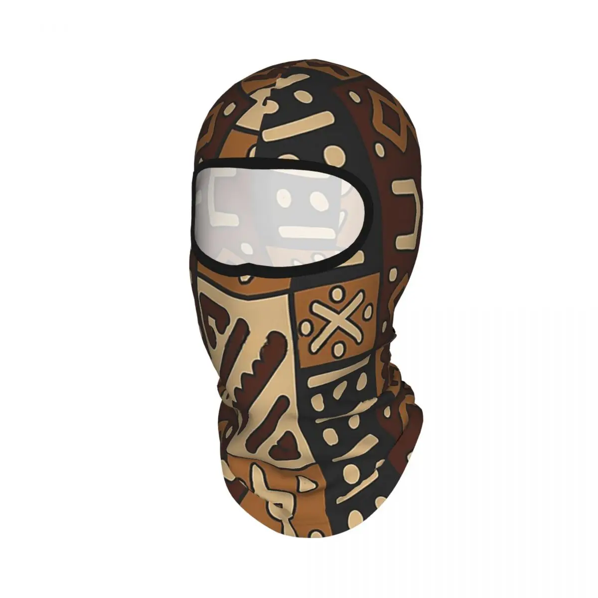 African Bogolan Mud Cloth Breathable Thin Balaclava Full Face Mask Sun Protection Neck Gaiter For Motorcycle Cycling