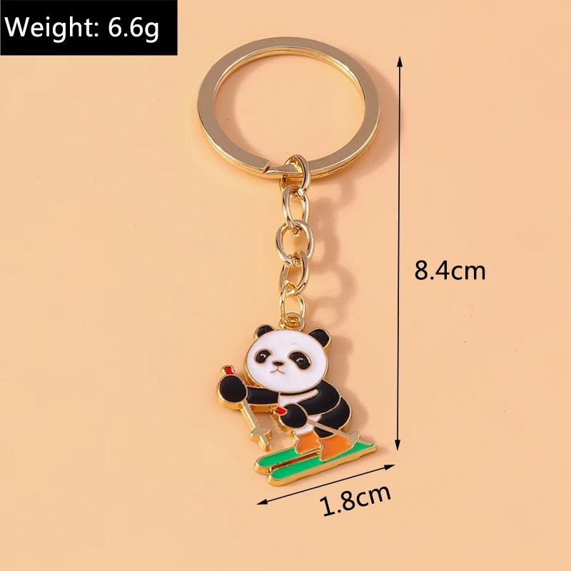 Niedliche Emaille Panda Schlüssel bund Katze Schlüssel ring Anhänger für Auto Schlüssel halter Frauen Mädchen Handtasche Zubehör DIY Schmuck Geschenke – Detail 12