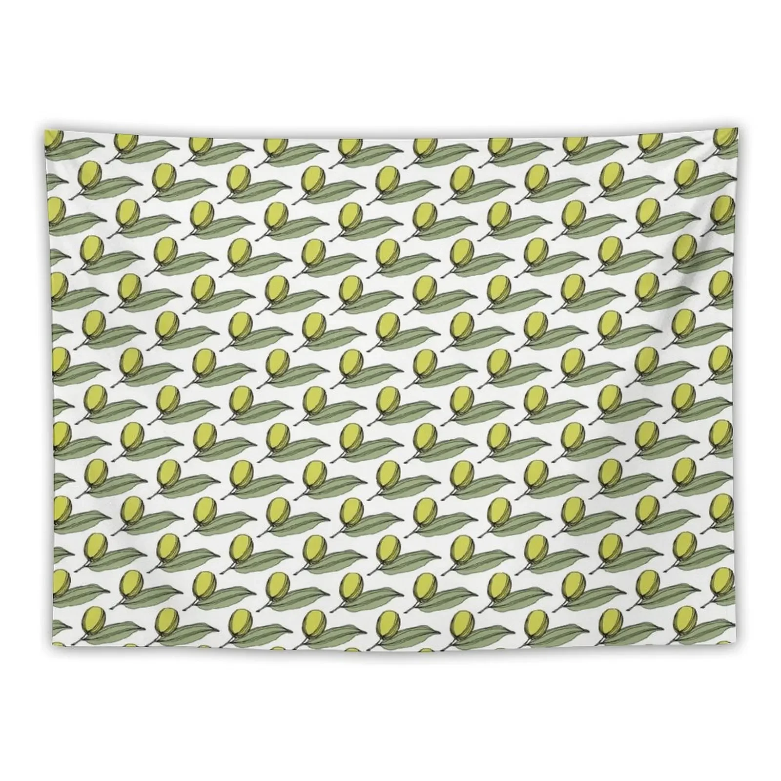 Green Olives With Leaves Tapestry Cute Decor Wall Decoration Tapestry