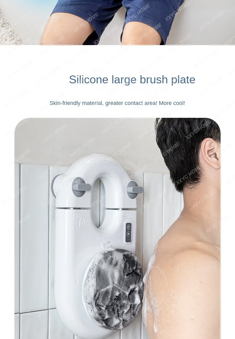 Bath Artifact Electric Bath Brush Wall-mounted Automatic Back Rubbing Machine Mud Bath Massage Body Back Shower Brush