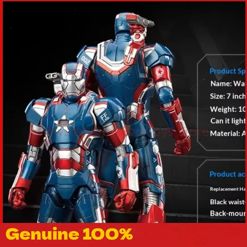 New Zd Toys Marvel War Machine Iron Patriot 1.0 Action Figure 7 Inch 1:10 Scale Movable Joint Super Hero Model From Iron Man