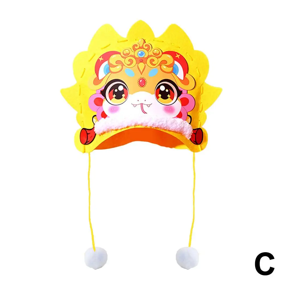 New Year Spring Festival New Year's Day Snake Year Diy Gift Material Cute Hat Handmade Kindergarten Package Material Non-wo Q0c6